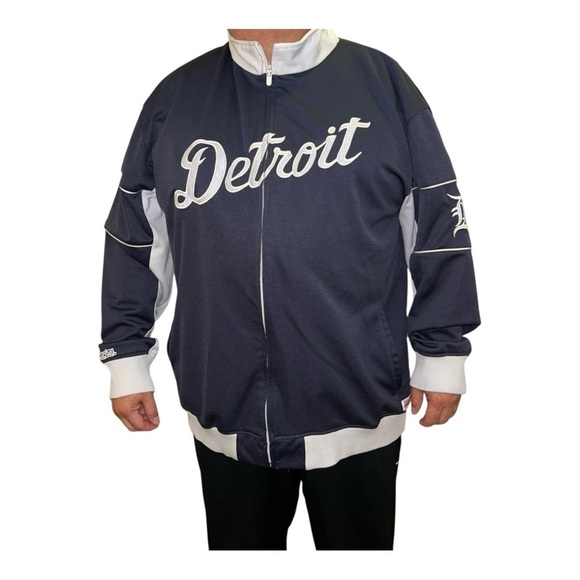 Stitches Athletic Gear Detroit Tigers XXL Men’s Navy Blue and White Jacket - Picture 1 of 12